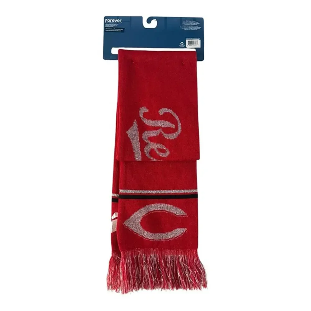 MLB Cincinnati Reds Team Scarf Red Knit Fringe Scarf NWT